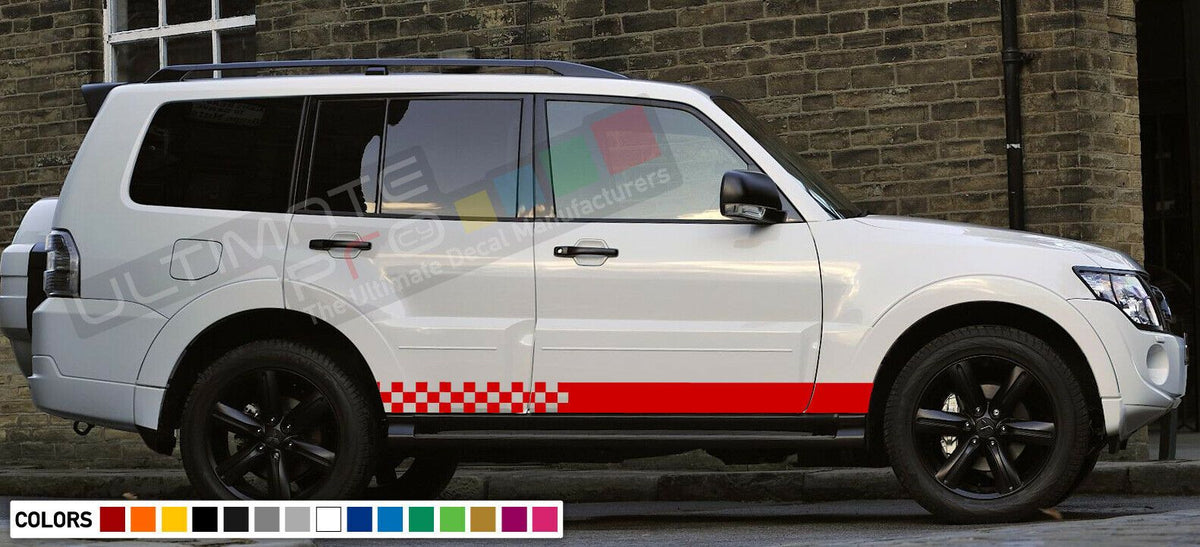Decal sticker kit Stripe turbo For Mitsubishi PAJERO LIFT 2001 2012 bo ...