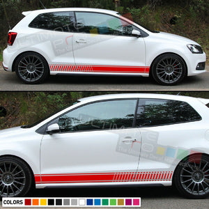 Decal Sticker Racing Stripes Kit For Volkswagen VW Polo R Fender Bumper Panel gt