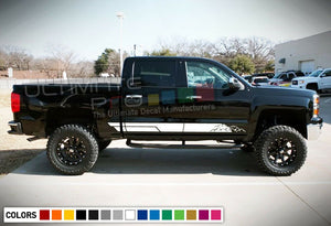 Decal Sticker Side Door Stripes for Chevrolet Silverado 2014-2020 18 Z71 4x4 bar