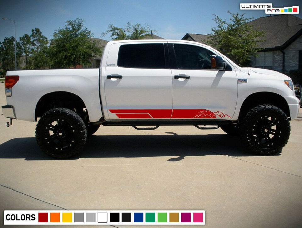 Decal Sticker Side Stripes for Toyota Tundra Off-Road 2002 - 2019 Flare lift arm