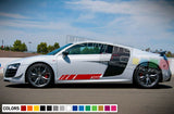 Decal sticker Stripe for Audi R8 body skirts mirror flare vent trim chrome door