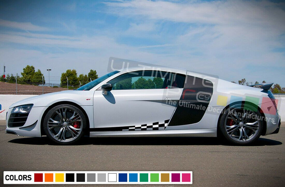 Decal sticker Stripe for Audi R8 body skirts mirror flare vent trim chrome door