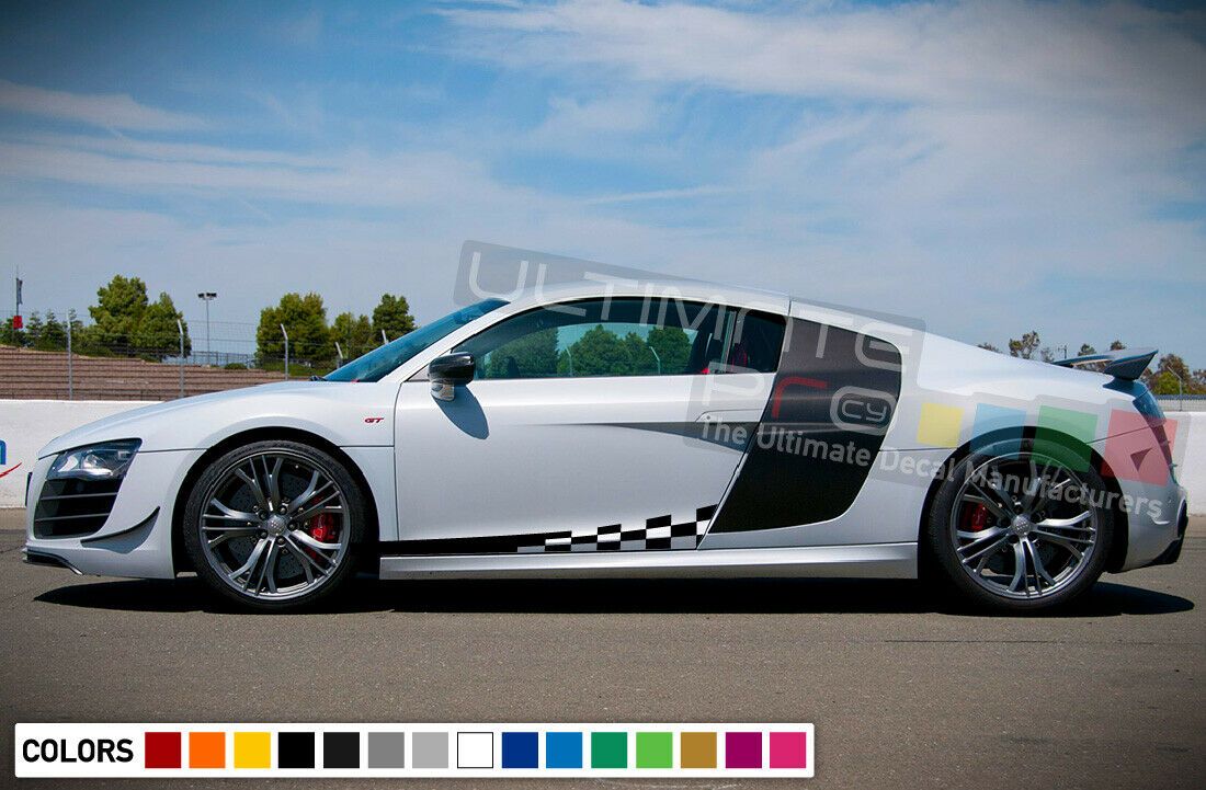 Decal sticker Stripe for Audi R8 body skirts mirror flare vent trim ch ...