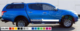 Decal sticker Stripe For Mitsubishi L200 Lift Step clear chrome xenon light side