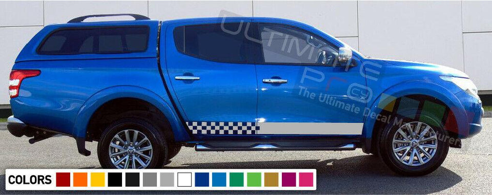 Decal sticker Stripe For Mitsubishi L200 Lift Step clear chrome xenon light side