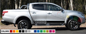 Decal sticker Stripe For Mitsubishi L200 Lift Step clear chrome xenon light side