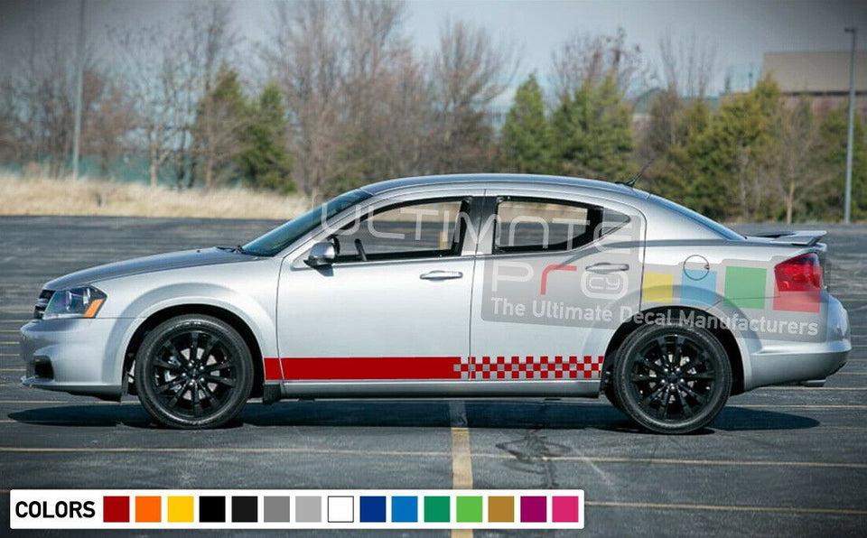 Checkered Decal sticker Stripe for with Dodge Avenger tune finishing flag Design