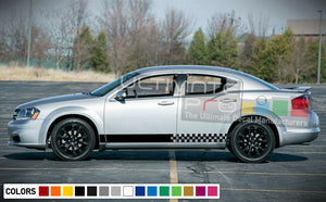 Checkered Decal sticker Stripe for with Dodge Avenger tune finishing flag Design