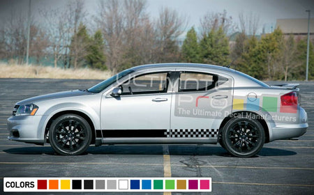 Checkered Decal sticker Stripe for with Dodge Avenger tune finishing flag Design