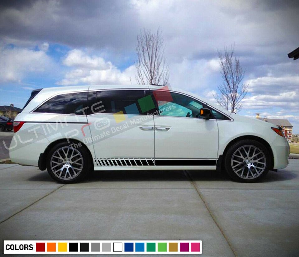 Decal sticker Stripe kit compatible with Honda Odyssey roof rack Spoiler Skirt