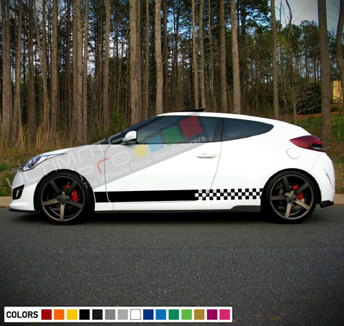 Decal sticker Stripe kit compatible with Hyundai Veloster Spoiler Lip Wing 2017