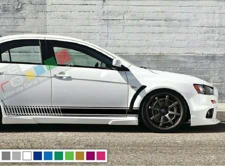 Decal Sticker Stripe Kit For Mitsubishi Lancer Evolution 10 X Wing Bumper Carbon