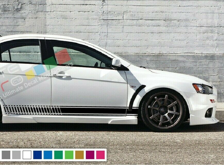 Decal Sticker Stripe Kit For Mitsubishi Lancer Evolution 10 X Wing Bumper Carbon