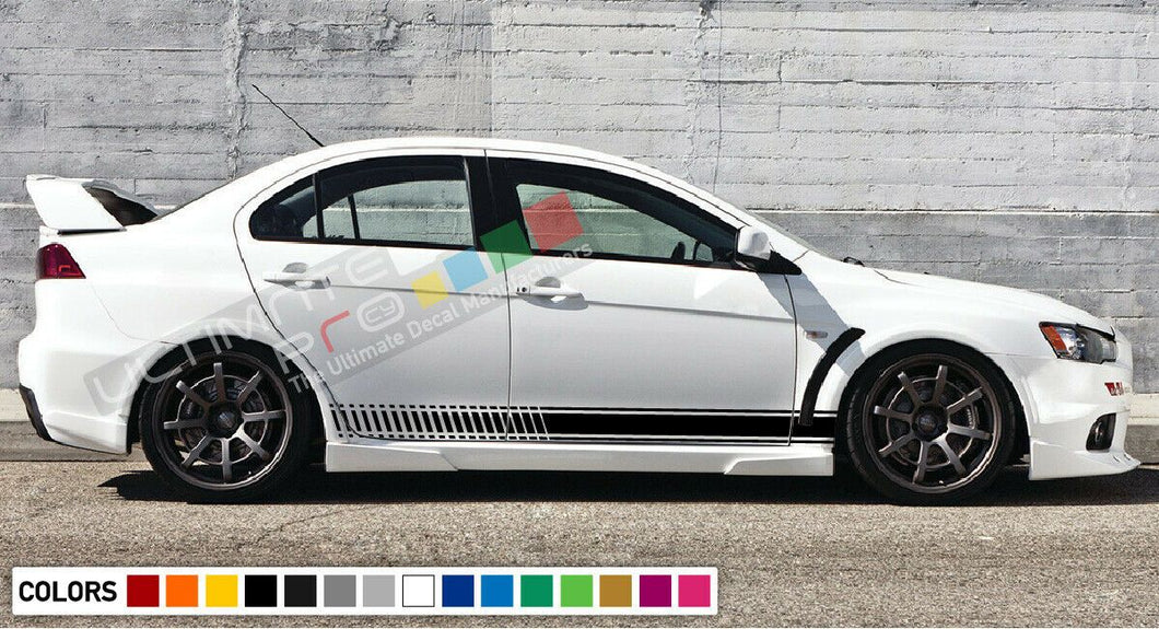 Decal Sticker Stripe Kit For Mitsubishi Lancer Evolution 10 X Wing Bumper Carbon