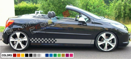 Decal sticker Stripe kit For PEUGEOT 207 RC Carbon GTI lip mirror Racing springs