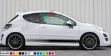 Decal Sticker Stripe kit For PEUGEOT 207 RC CC Body Flare Spoiler Bumper Racing