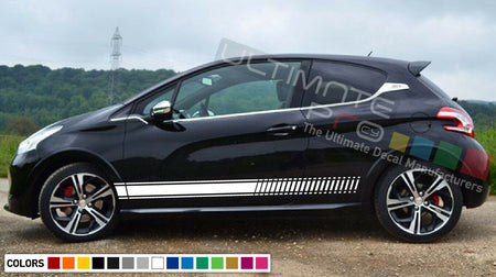 Decal Sticker Stripe kit For PEUGEOT 208 RC GTI Front Tail Lamp Wing Tune Body