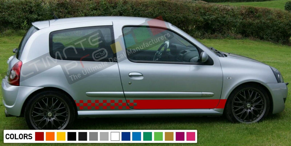Decal sticker Stripe kit For Renault Clio II body hid flare spoiler wing xenon