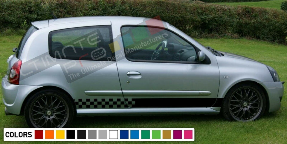 Decal sticker Stripe kit For Renault Clio II body hid flare spoiler wing xenon
