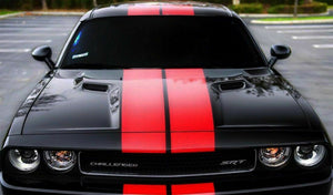 Dual stripes tween rally racing Decal Sticker Stripe lip Kit for Dodge Challenger RT Tail Light Scoop Splitter