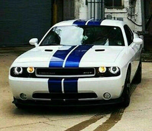 Dual stripes tween rally racing Decal Sticker Stripe lip Kit for Dodge Challenger RT Tail Light Scoop Splitter