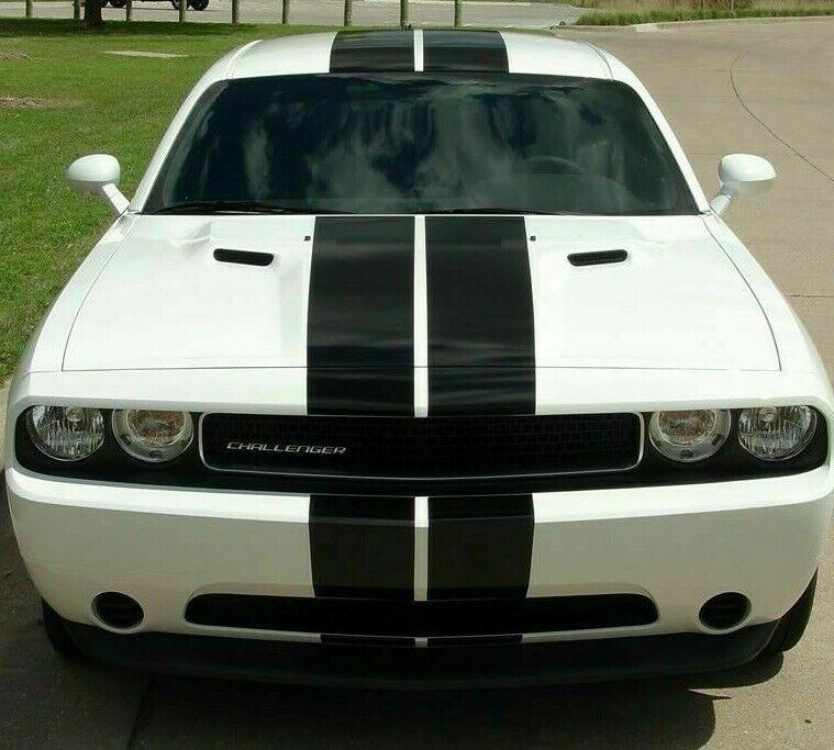 Dual stripes tween rally racing Decal Sticker Stripe lip Kit for Dodge Challenger RT Tail Light Scoop Splitter