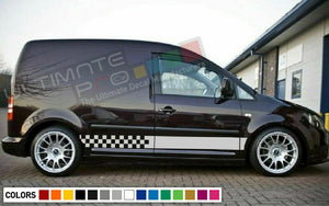 Decal sticker Stripes kit For Volkswagen Caddy R line Graphics Van body lowering