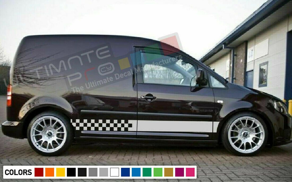 Decal sticker Stripes kit For Volkswagen Caddy R line Graphics Van body lowering