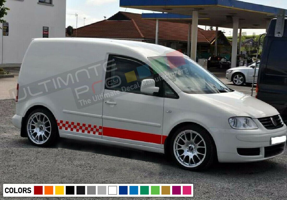 Decal sticker Stripes kit For Volkswagen Caddy R line Graphics Van body lowering