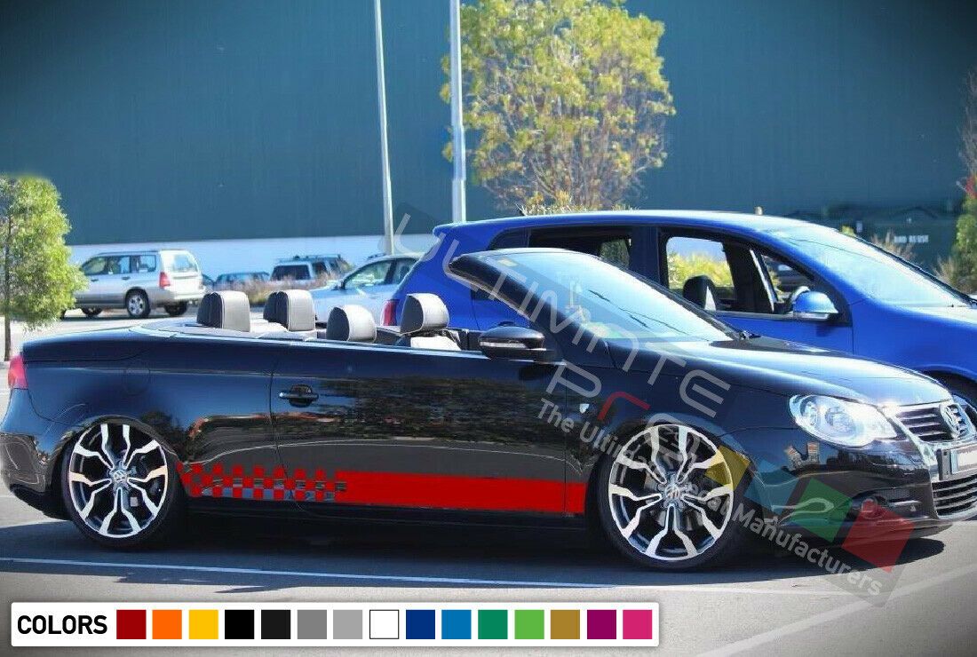 Decal sticker Stripes kit For Volkswagen Eos R line Graphics body lowe ...