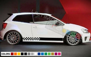 Decal sticker Stripes kit For Volkswagen Polo R body wheel door window lowering