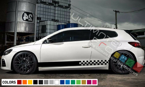 Decal sticker Stripes kit For Volkswagen Sirocco R body Wheel Emblem door part