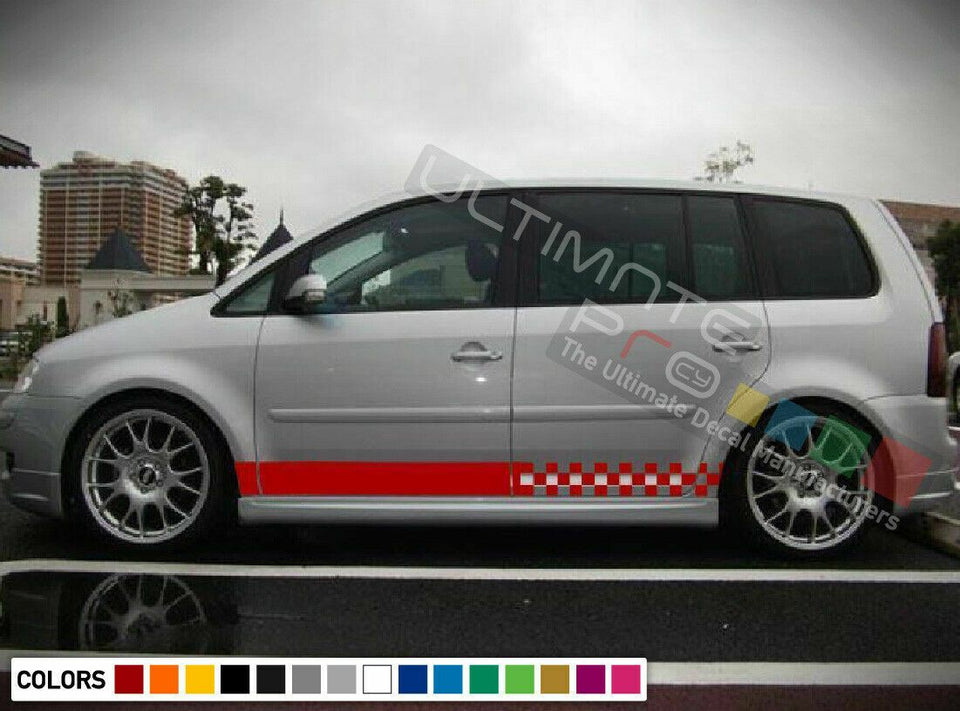 Decal sticker Stripes kit For Volkswagen Touran Emblem body lowering Sharan fsi