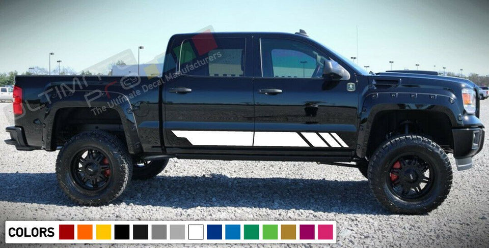 Decal Sticker Vinyl Side Stripe Body Kit For GMC Sierra Lamp Guard Door Chrome