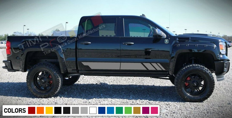 Decal Sticker Vinyl Side Stripe Body Kit For GMC Sierra Lamp Guard Door Chrome