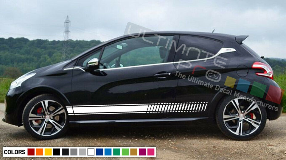 Decal Sticker Vinyl Stripe kit For PEUGEOT 208 RC GTI Lip Hood Fender Flare Part