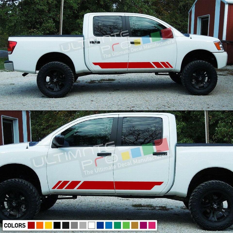 Decal Stripe bar Body Kit For Nissan Titan Pro 4x Mirror Tailgate 2003 2016 2020