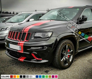 Decal Stripe full kit for Jeep Grand Cherokee Hood Bonnet Chrome 2013 2015 2017