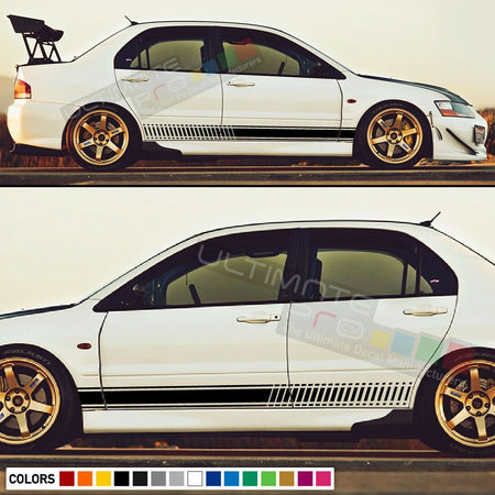 Decal Stripes for Mitsubishi Lancer Evolution 7 8 9 X Spoiler Lip Bumper 2003 2007