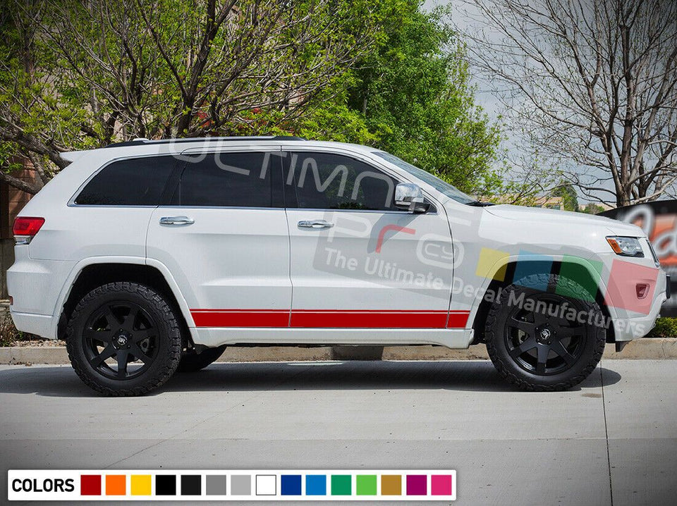 Decal Vinyl Door Stripes for Jeep Grand Cherokee Trailhawk edge line stripes rocker panel