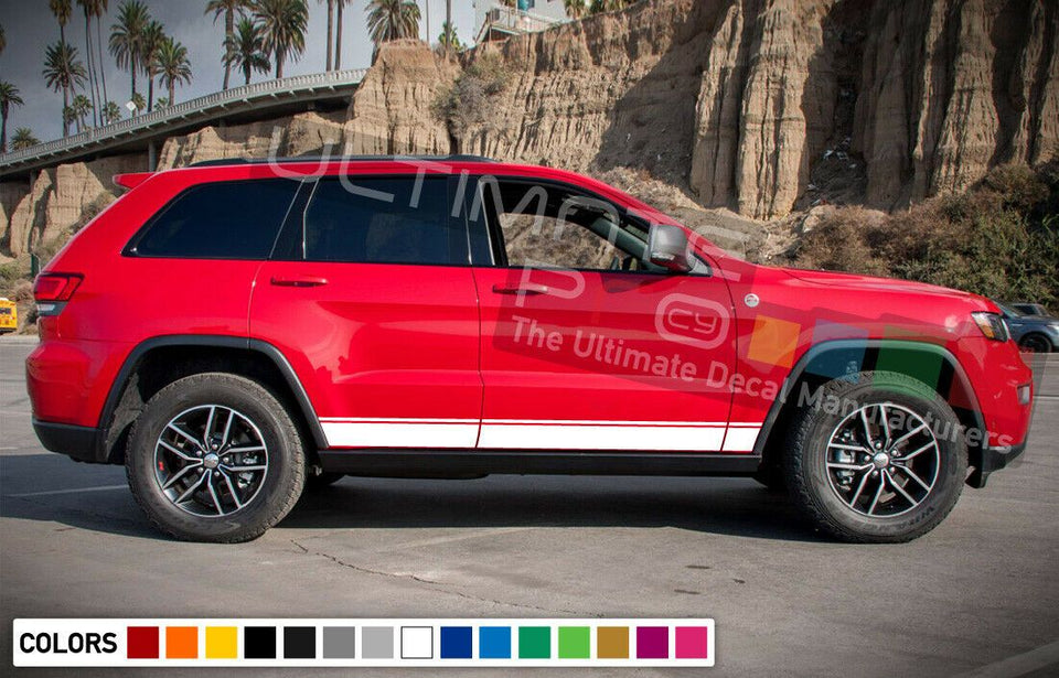 Decal Vinyl Door Stripes for Jeep Grand Cherokee Trailhawk edge line stripes rocker panel