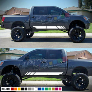 Decal Vinyl Sticker Side Stripe Kit For Nissan Titan SV Headlight Flare Step LED