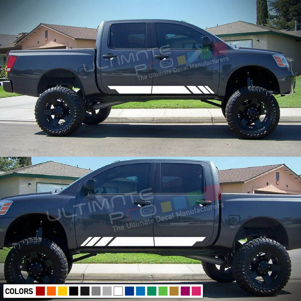 Decal Vinyl Sticker Side Stripe Kit For Nissan Titan SV Headlight Flare Step LED