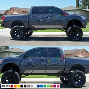 Decal Vinyl Sticker Side Stripe Kit For Nissan Titan SV Headlight Flare Step LED