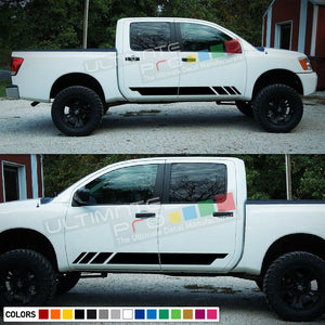 Decal Vinyl Sticker Side Stripe Kit For Nissan Titan SV Headlight Flare Step LED