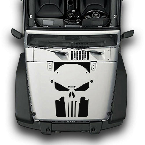 Decal Vinyl Punisher Hood for Jeep Wrangler Sticker Skirt trunk Vent