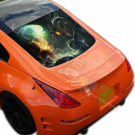 Dragons Designs Decals Window See Thru Stickers Perforated for Nissan 350z 2019