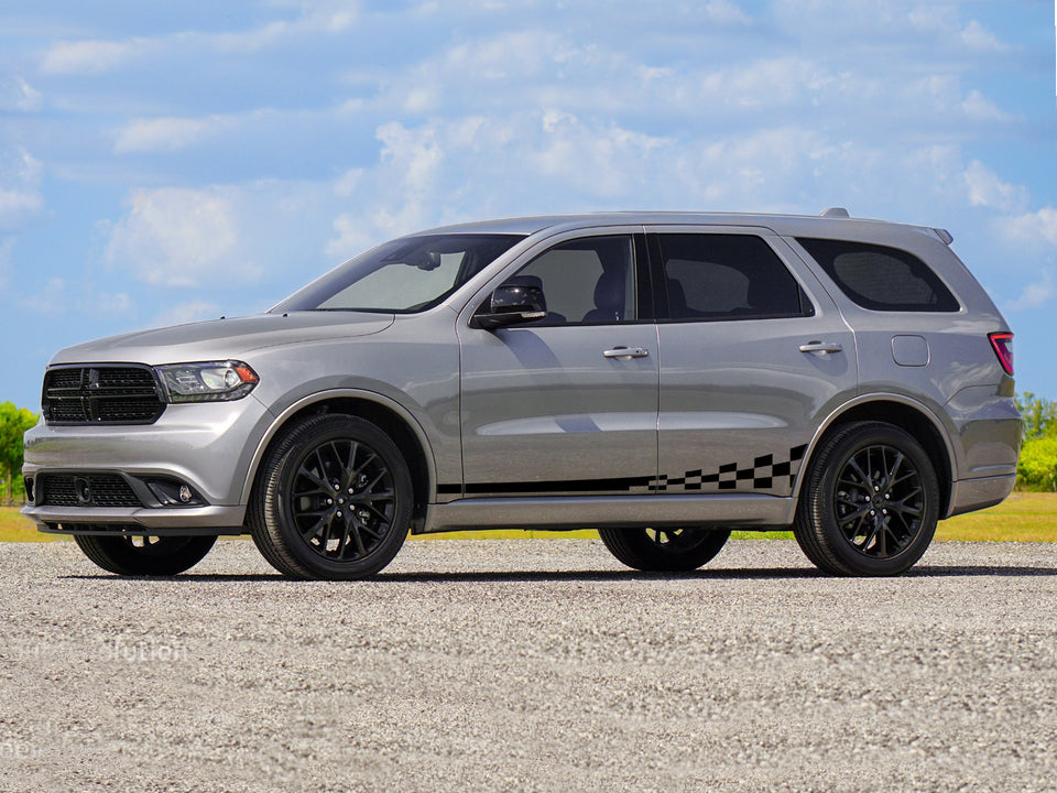 Checkering flag Stripe for Dodge Durango Decal Finish Sticker Side Door Graphics Vinyl Design