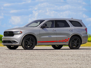 Checkering flag Stripe for Dodge Durango Decal Finish Sticker Side Door Graphics Vinyl Design