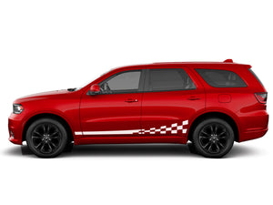 Checkering flag Stripe for Dodge Durango Decal Finish Sticker Side Door Graphics Vinyl Design